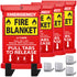 JJ CARE Fire Blanket – Pack of 4 + Gloves + Hook *New*